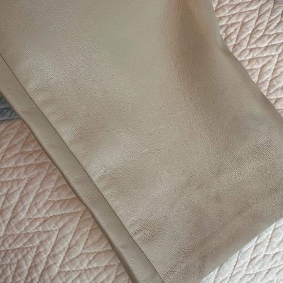 Artizia Wilfred Melina Pant faux leather light beige pant size 2 - Picture 7 of 11